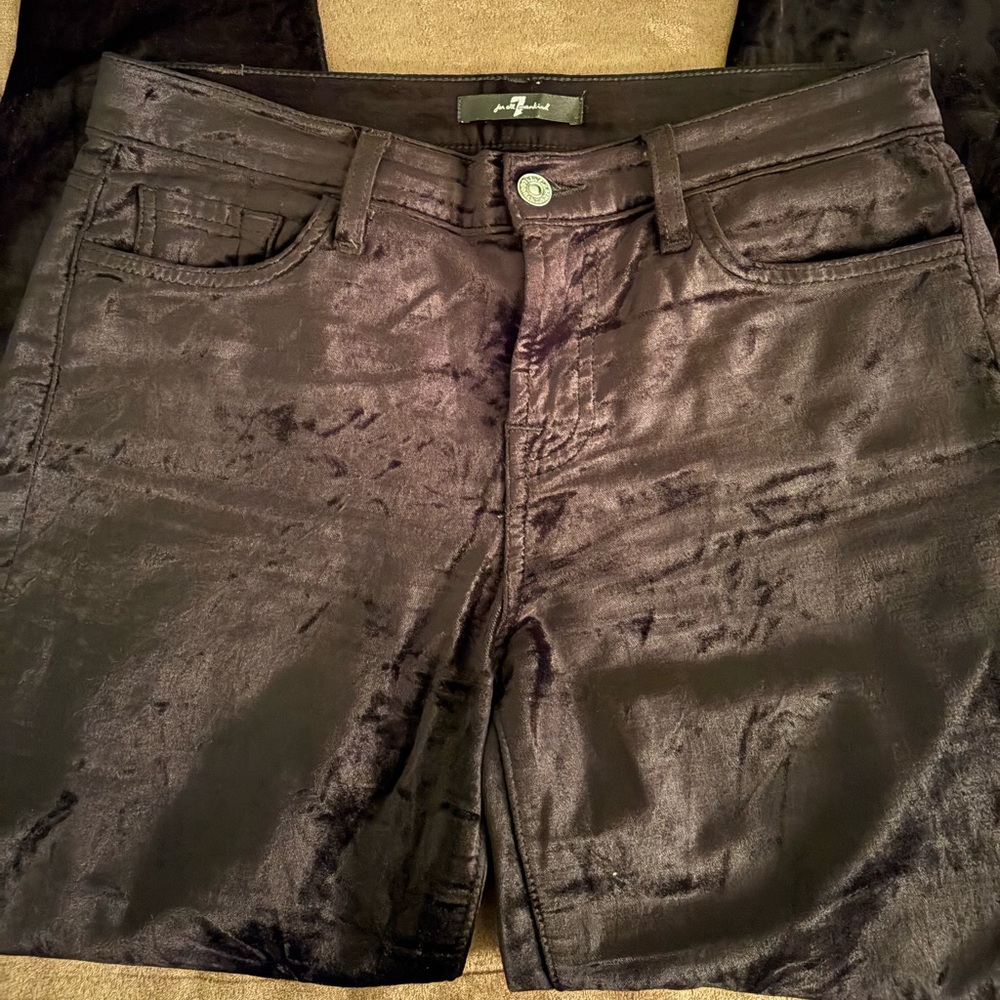 7 for All Mankind black velvet jeans